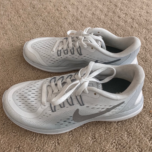 🚫SOLD on Mercari🚫 White & Gradient Nike Trainers - Picture 3 of 4